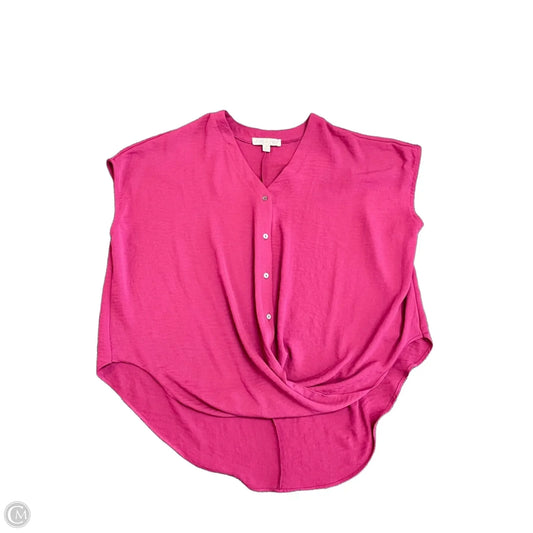 Blouse Short Sleeve By She + Sky In Pink, Size: M