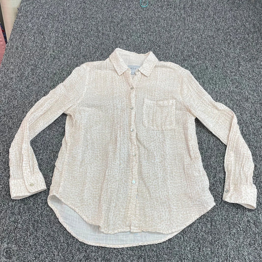 Top Long Sleeve By Rails In Tan & White, Size: S