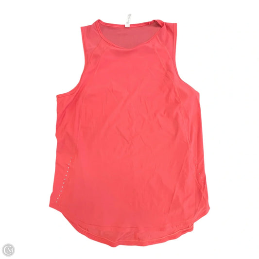 Athletic Tank Top By Lululemon In Coral, Size: 10