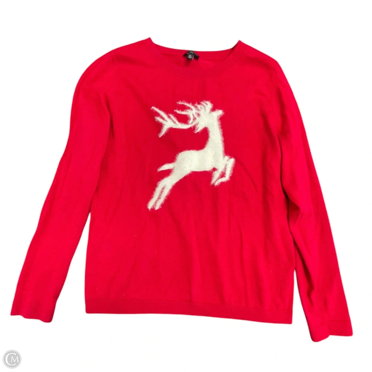Sweater By Talbots In Red & White, Size: Mp