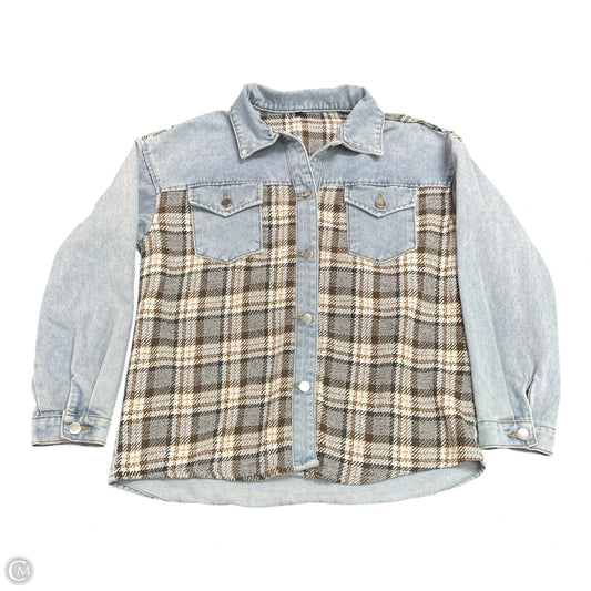 Jacket Shirt By Clothes Mentor In Multi-colored, Size: L