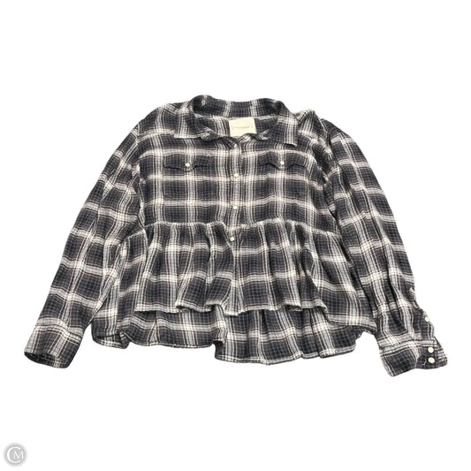 Top Long Sleeve By Lucky Brand In Plaid Pattern, Size: M