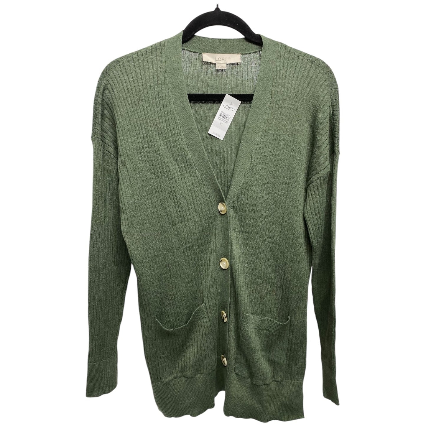 Cardigan By Loft In Green, Size: Xs