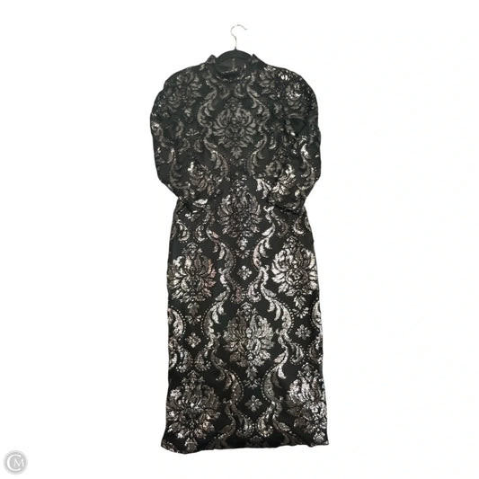 Dress Party Midi By Rachel Roy In Black & Silver, Size: 4