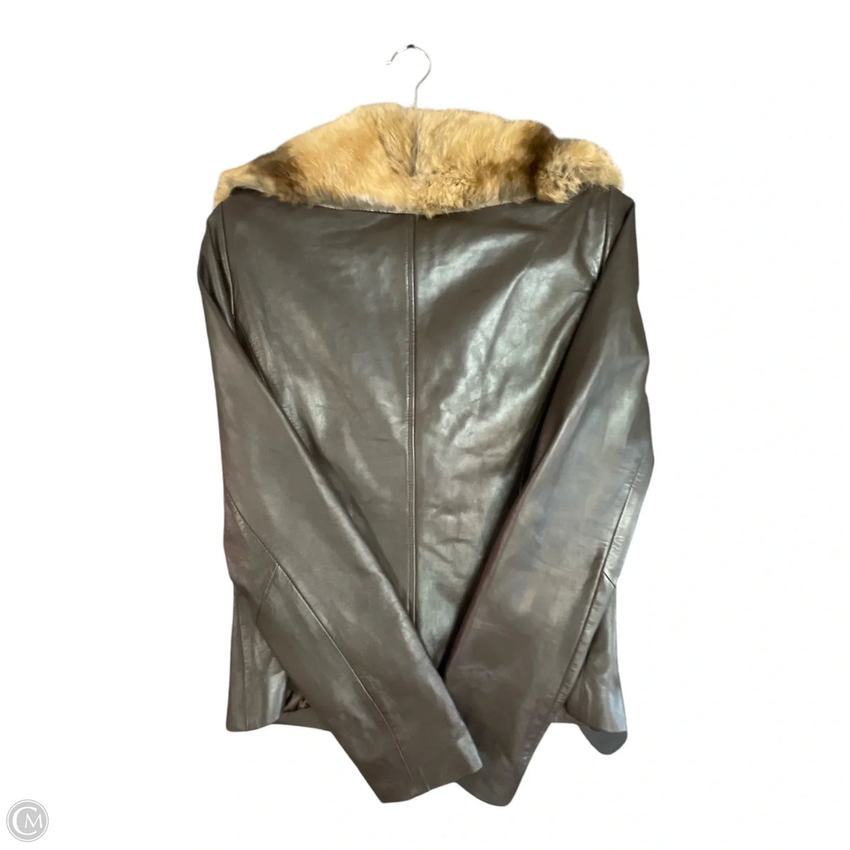 Jacket Leather By Cache In Brown & Tan, Size: 8