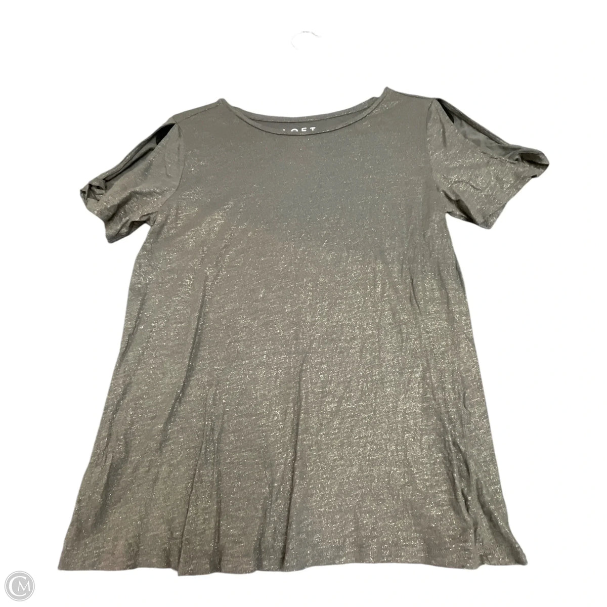 Top Short Sleeve By Loft In Gold & Green, Size: S