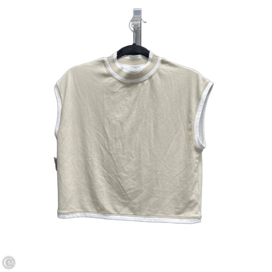 Top Sleeveless By Calia In Tan & White, Size: M