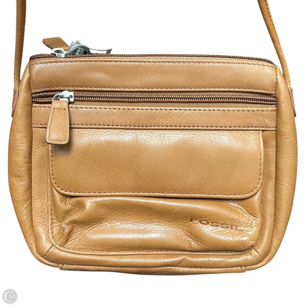 Crossbody Leather By Fossil, Size: Small
