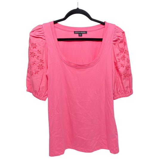 Top Short Sleeve By Boston Proper In Pink, Size: S