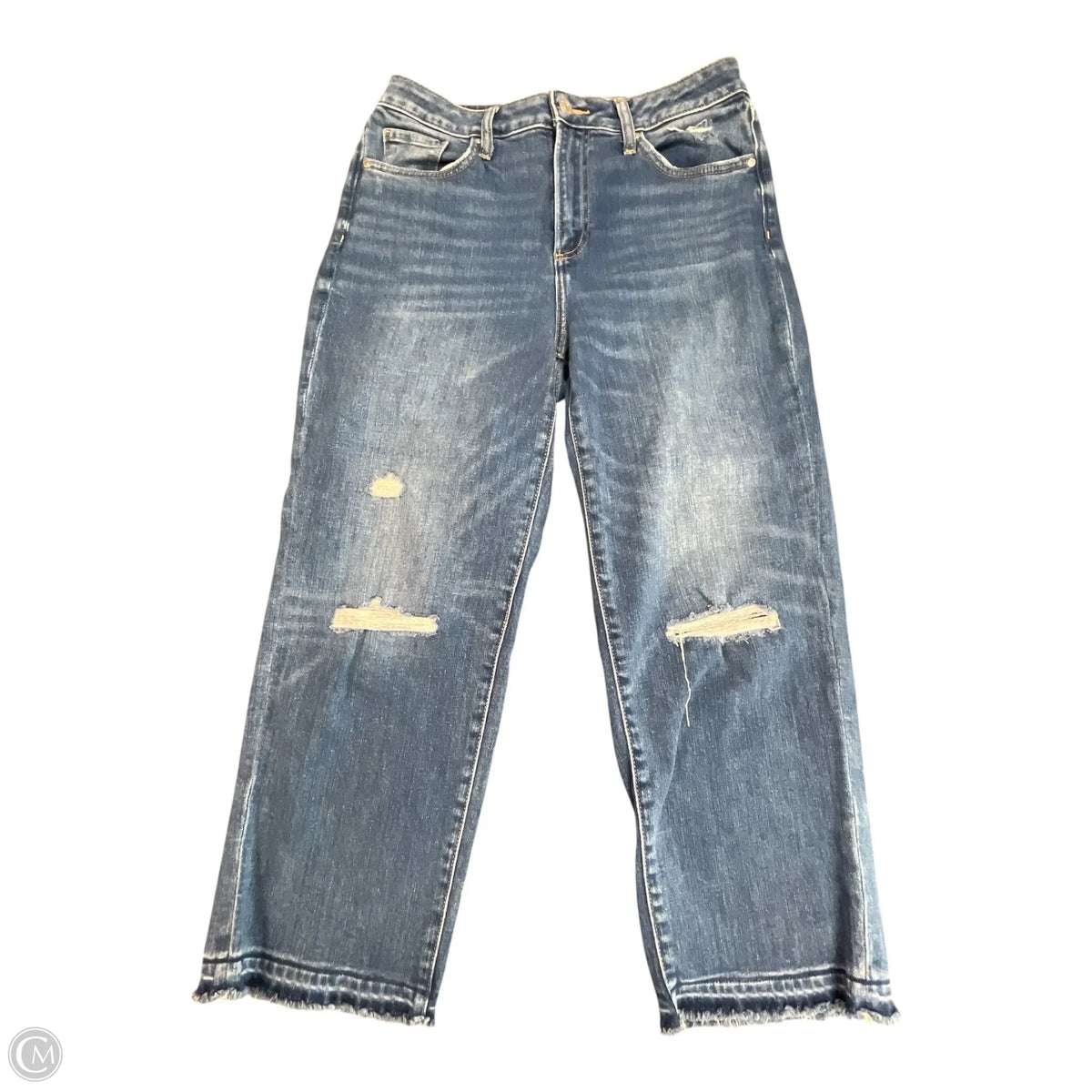 Jeans Cropped By Chicos In Blue Denim, Size: 6