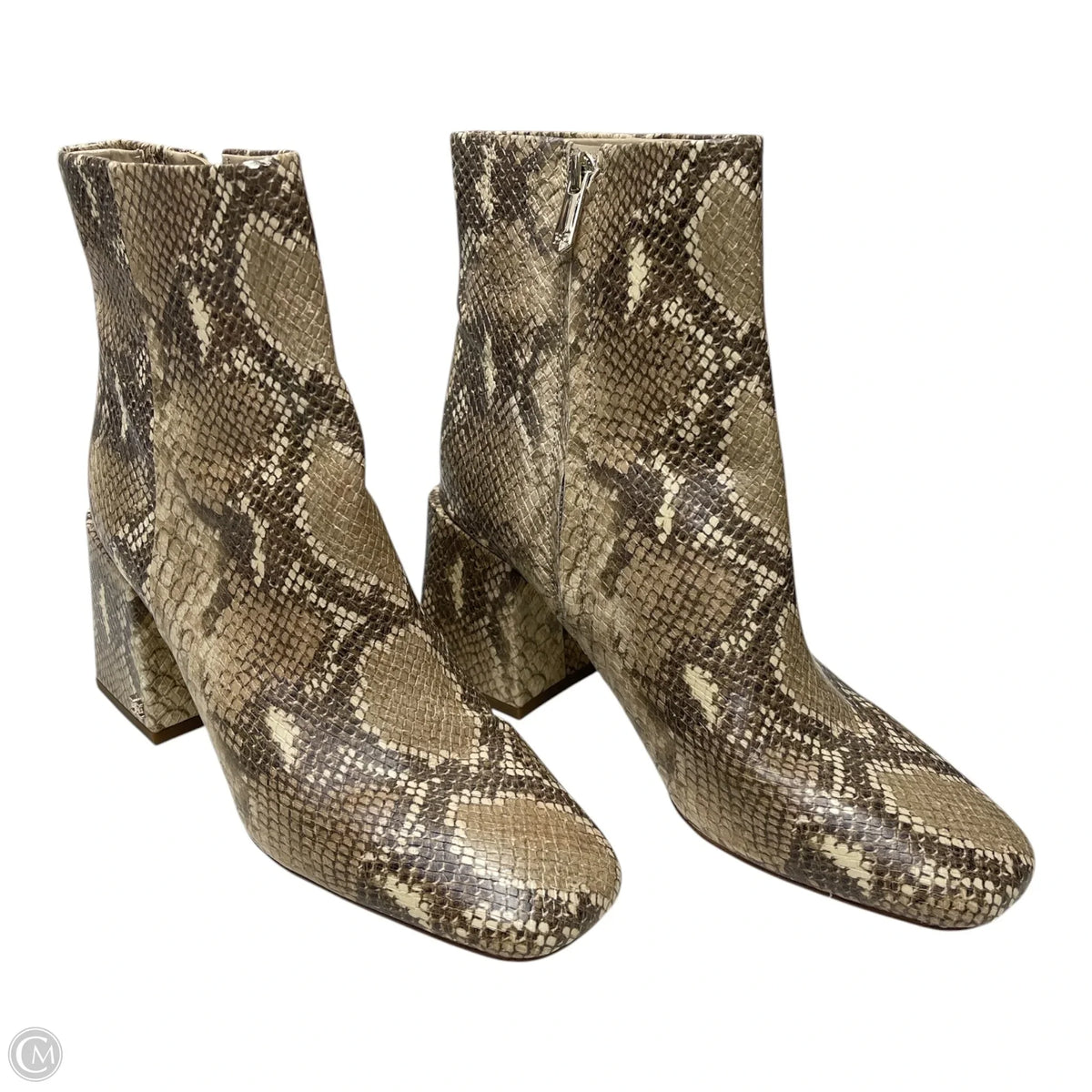Boots Ankle Heels By Sam Edelman In Snakeskin Print, Size: 8.5