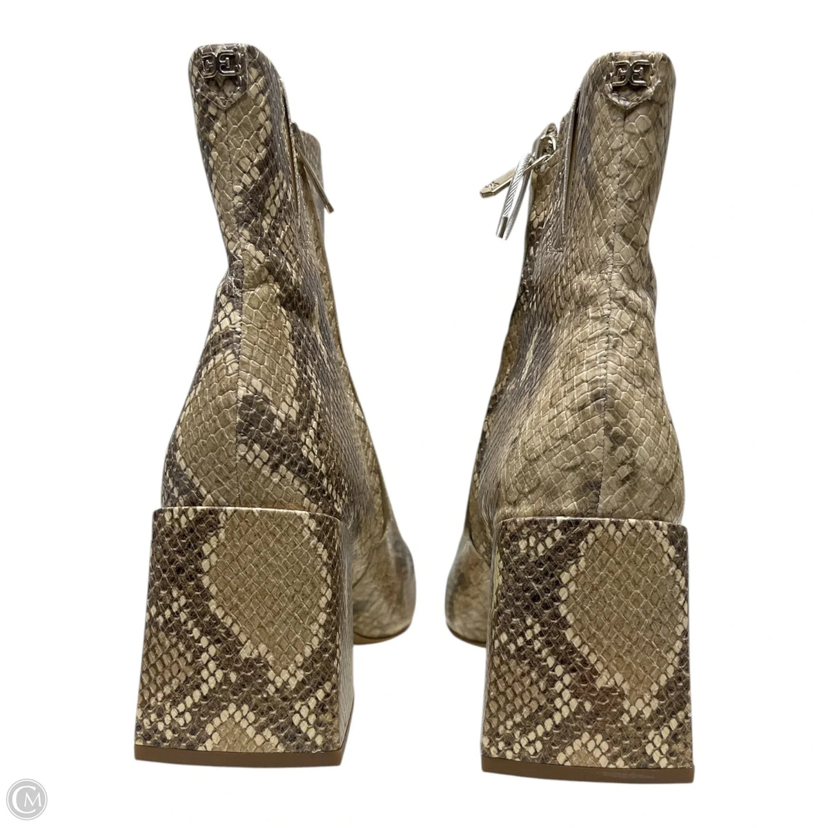 Boots Ankle Heels By Sam Edelman In Snakeskin Print, Size: 8.5