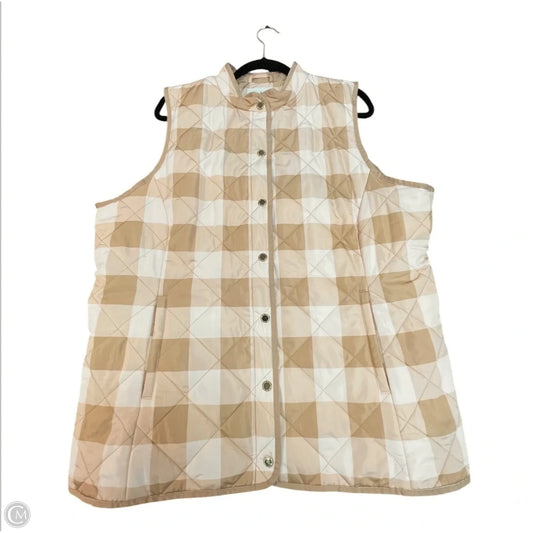 Vest Puffer & Quilted By Isaac Mizrahi Live Qvc In Pink & Tan, Size: L
