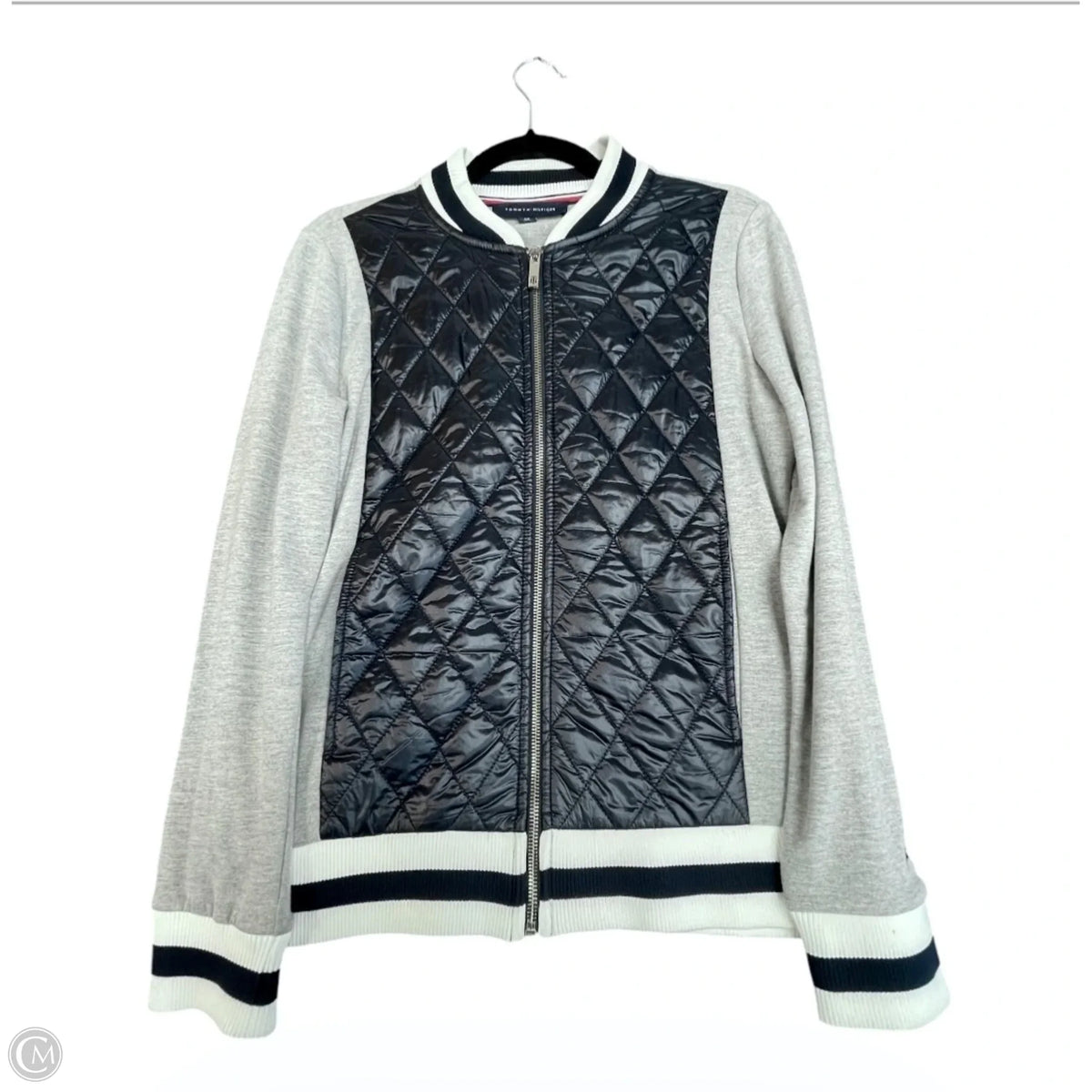 Jacket Puffer & Quilted By Tommy Hilfiger In Blue & Grey, Size: Sp
