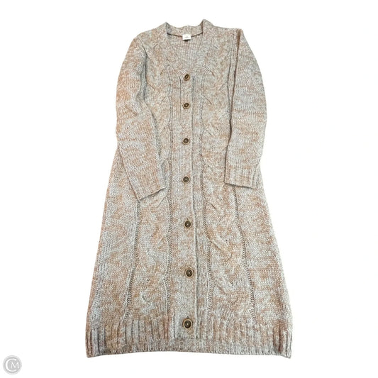 Sweater Cardigan By Cabi In Grey & Tan, Size: S