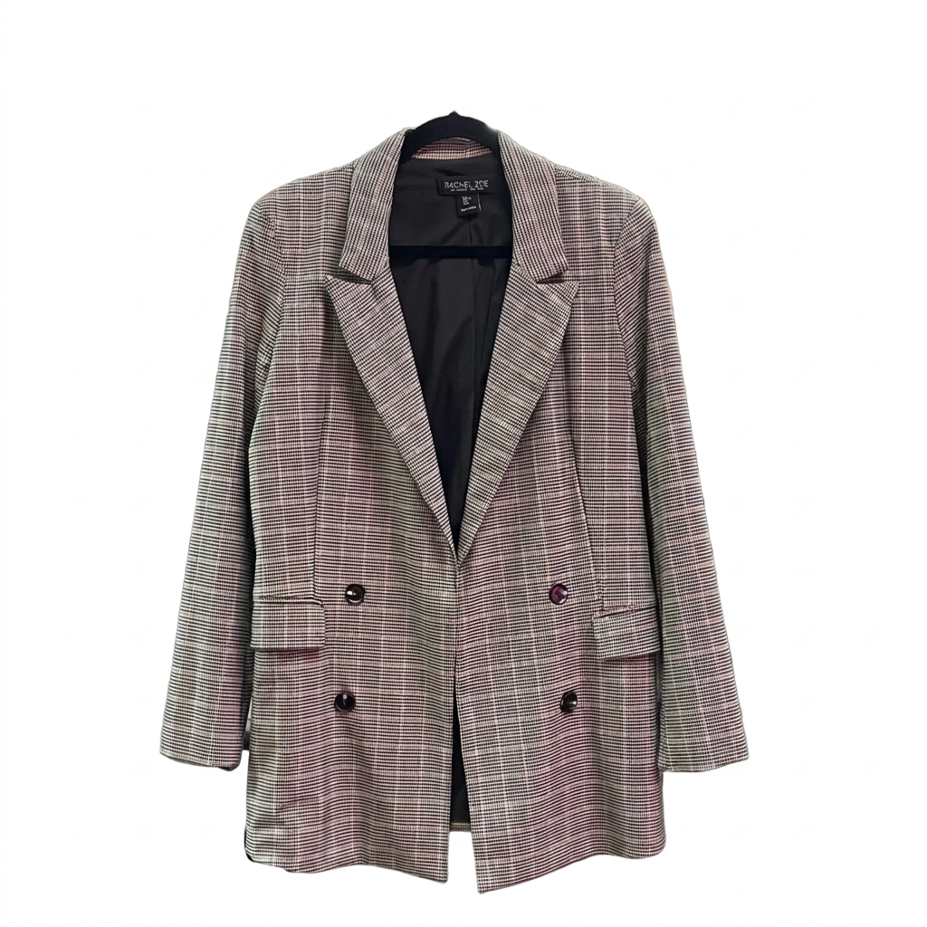Blazer By Rachel Zoe In Plaid Pattern, Size: L