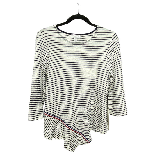 Top Long Sleeve By Scapa In Striped Pattern, Size: S