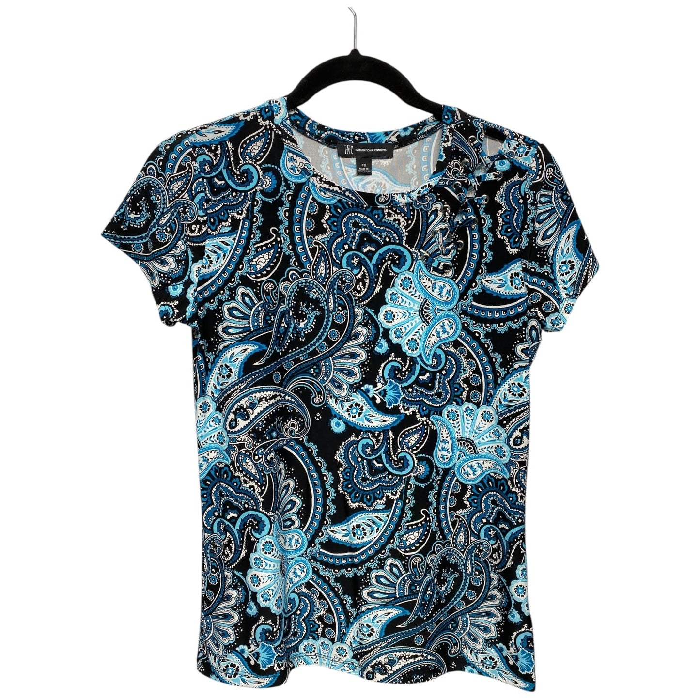 Top Short Sleeve By International Concepts In Paisley Print, Size: Sp