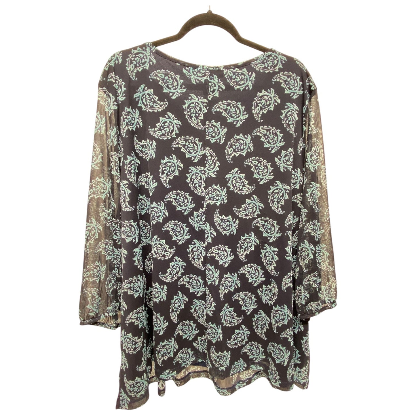 Top Long Sleeve By Catherines In Paisley Print, Size: 3x