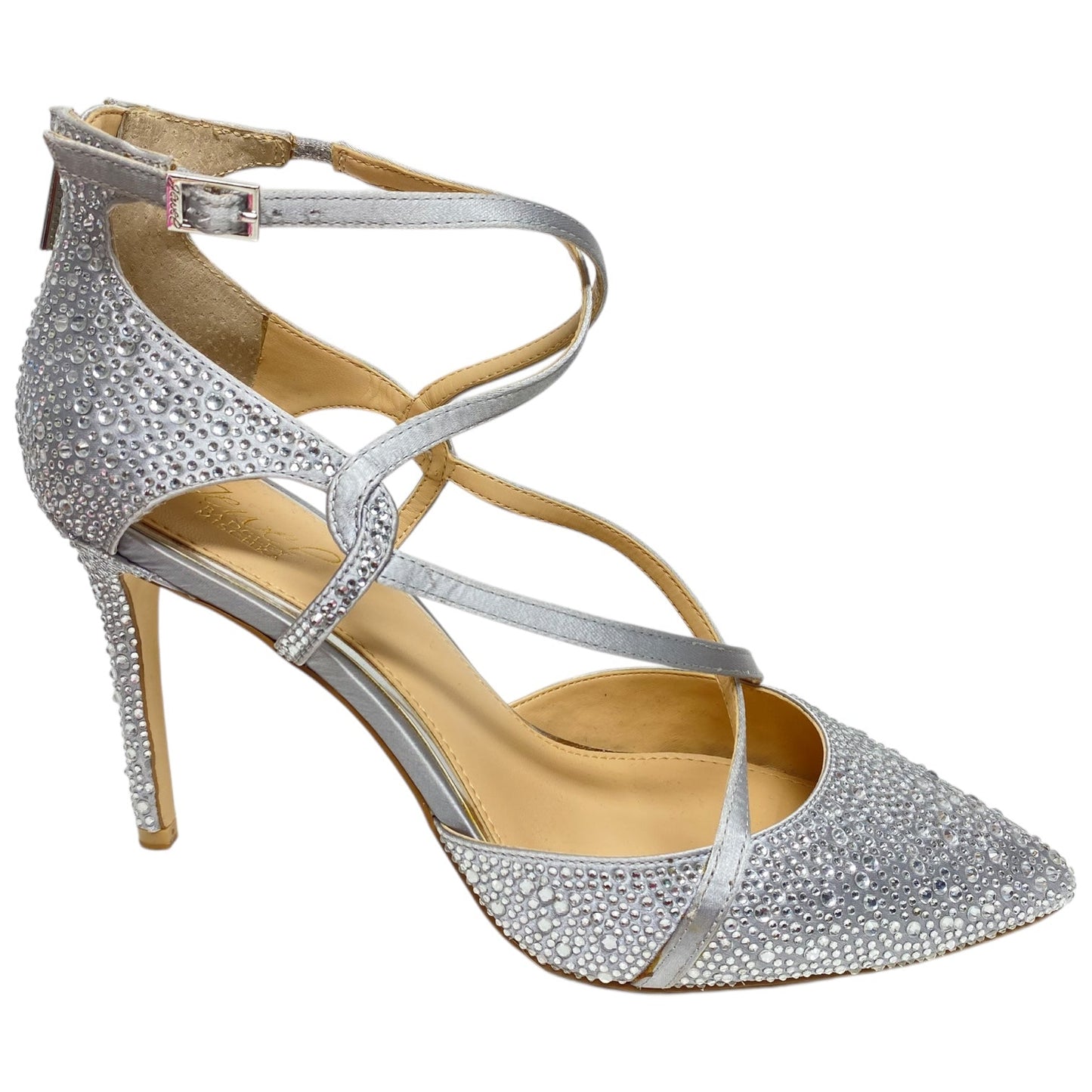 Shoes Heels Stiletto By Badgley Mischka In Silver, Size: 10