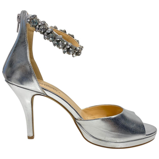 Shoes Heels Stiletto By Badgley Mischka In Silver, Size: 9