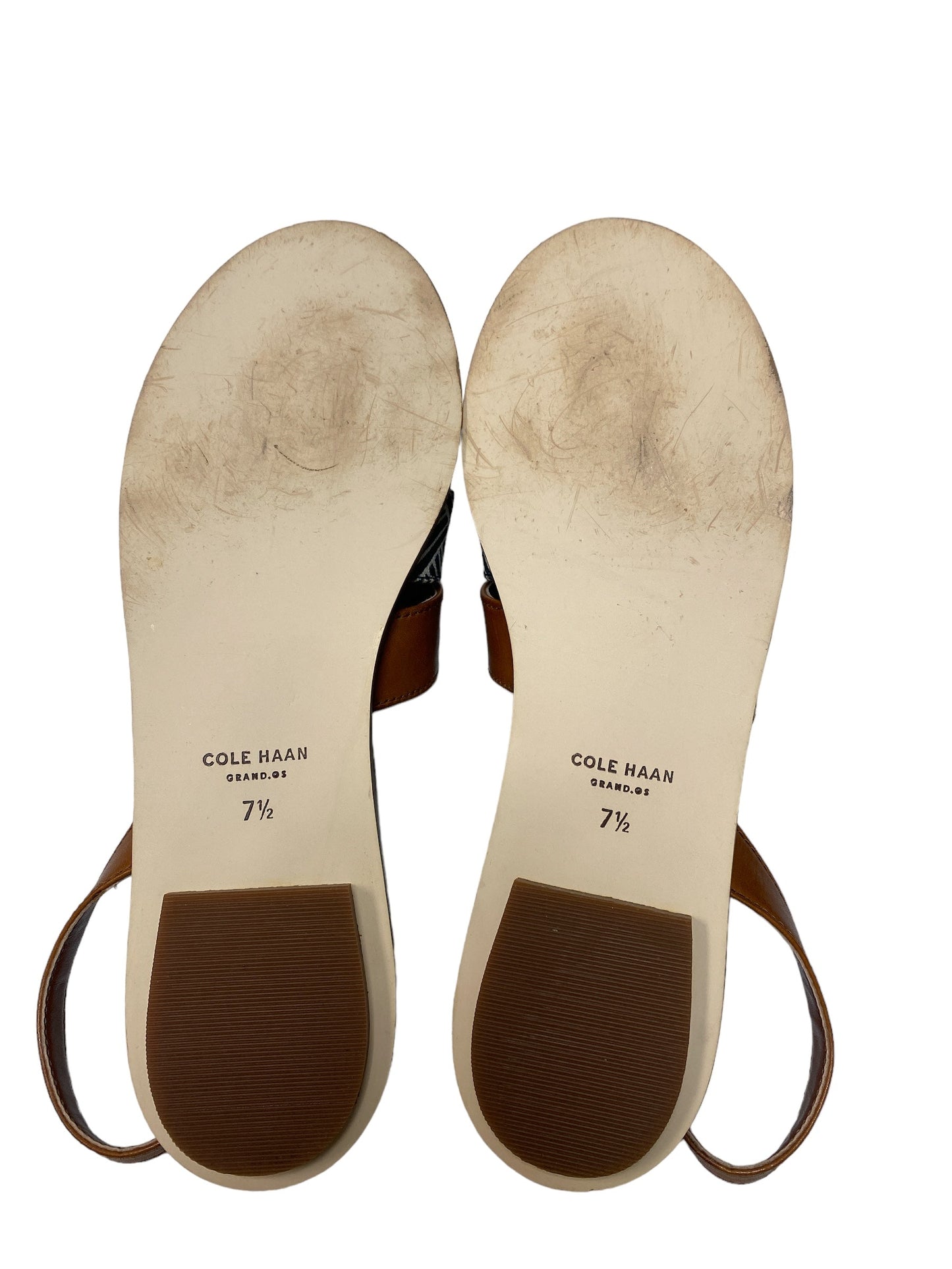 Brown & Orange Sandals Designer Cole-haan, Size 7.5