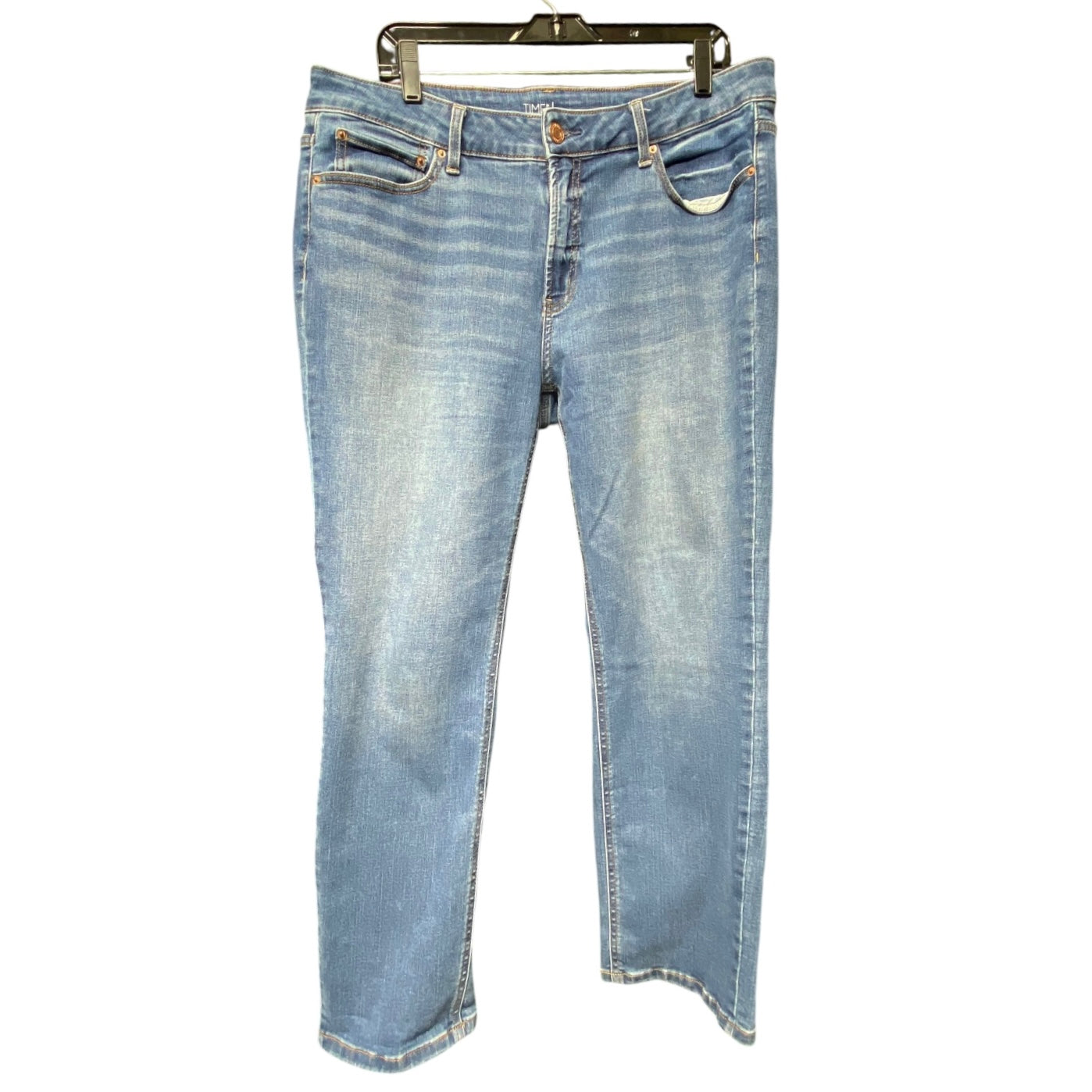 Jeans Straight By Time And Tru In Blue Denim, Size: 16