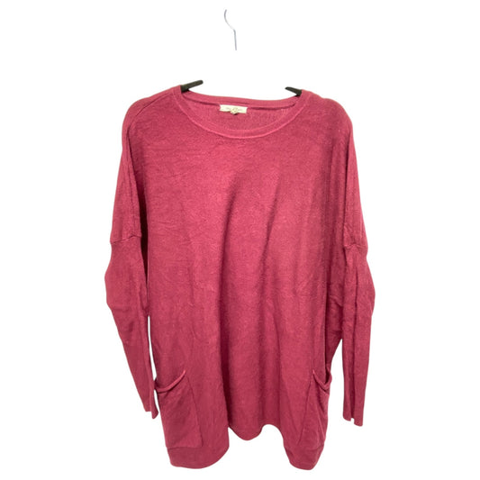 Sweatshirt Crewneck By Tea N Rose In Maroon, Size: S