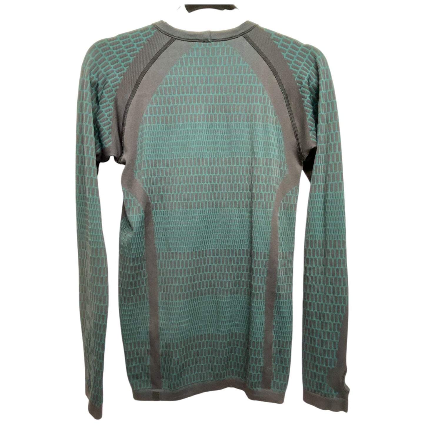 Athletic Top Long Sleeve Crewneck By Lululemon In Black & Green, Size: 6