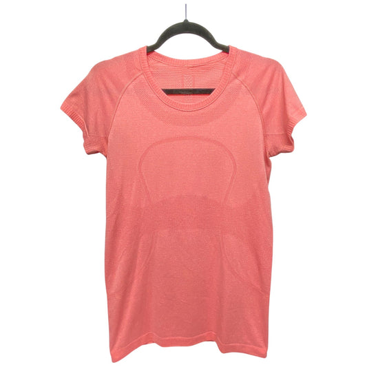 Athletic Top Short Sleeve By Lululemon In Pink, Size: 8