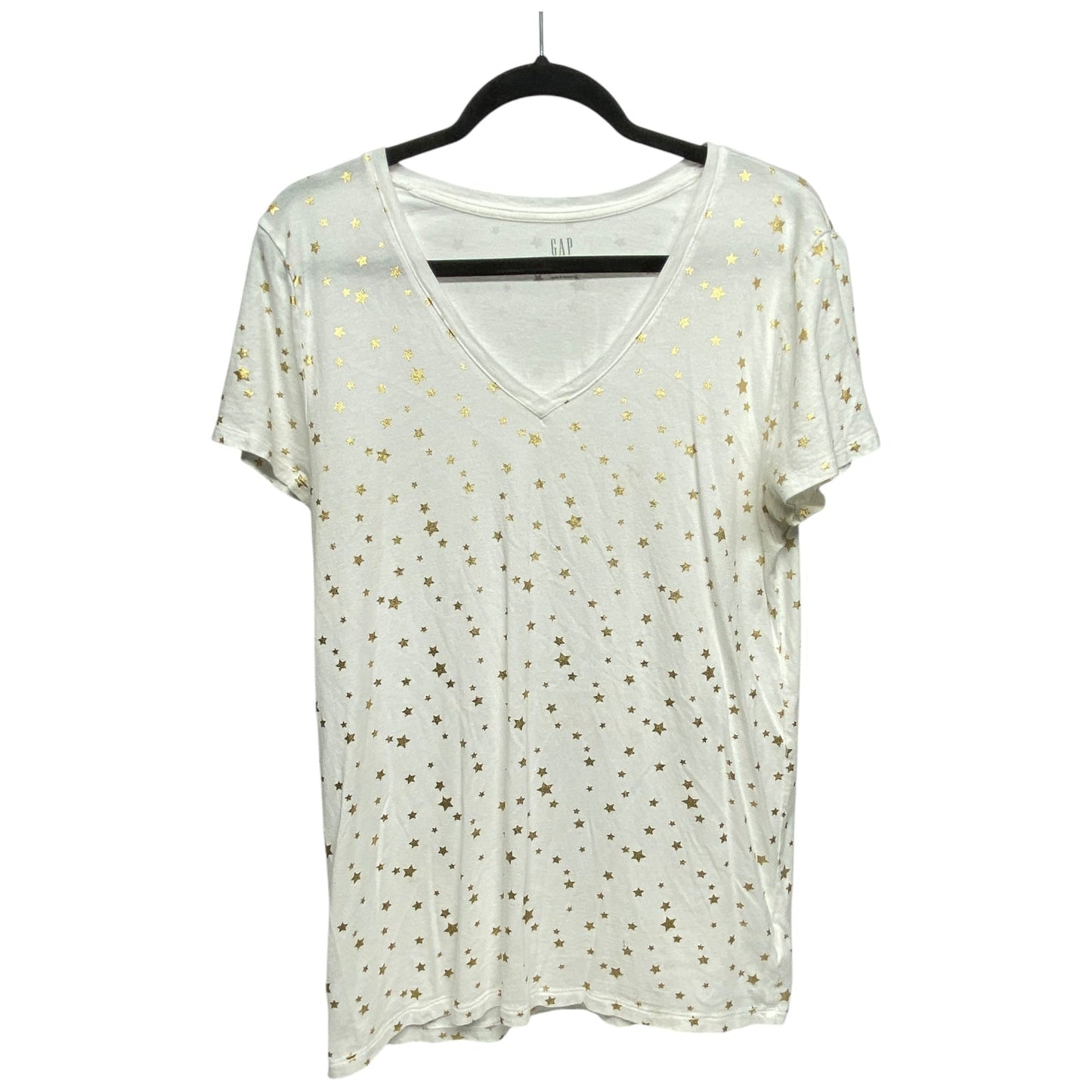 Top Short Sleeve By Gap In White, Size: L