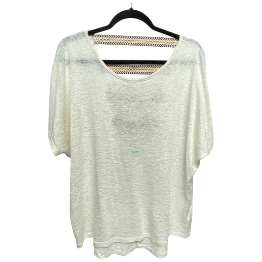 Top Short Sleeve By Karlie In White, Size: L