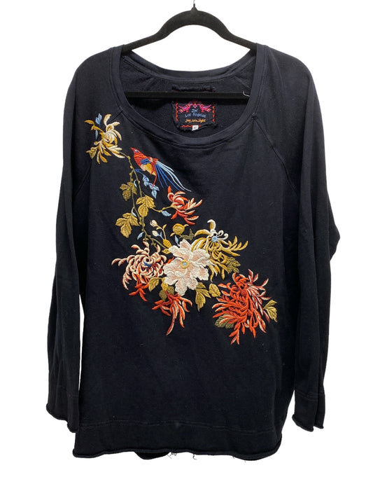 Sweatshirt Crewneck By Johnny Was In Floral Print, Size: Xl