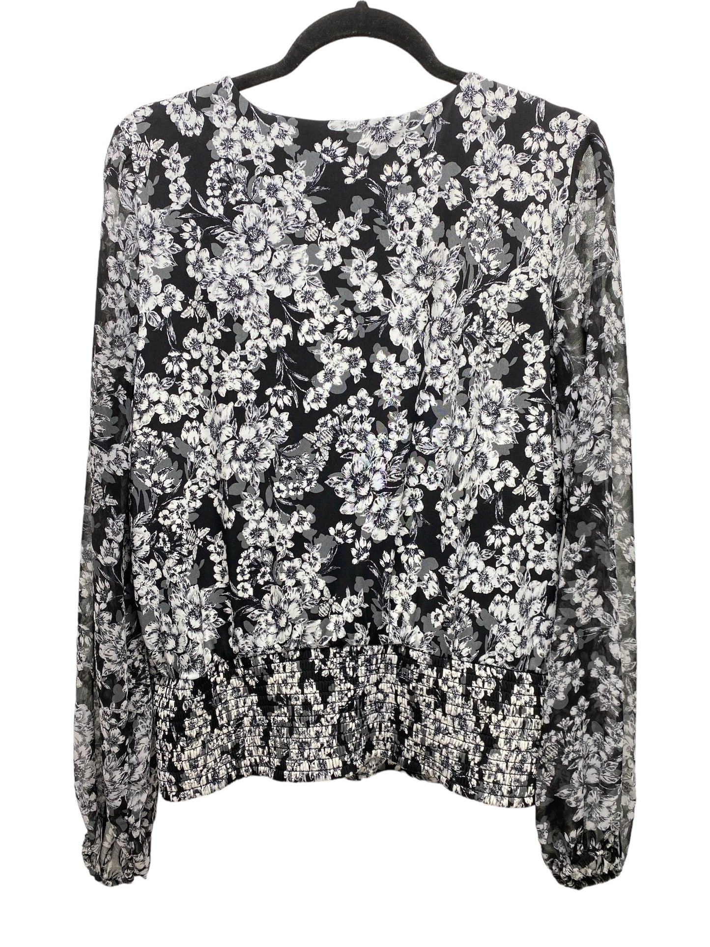 Top Long Sleeve By White House Black Market In Floral Print, Size: L