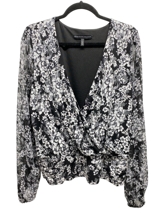 Top Long Sleeve By White House Black Market In Floral Print, Size: L