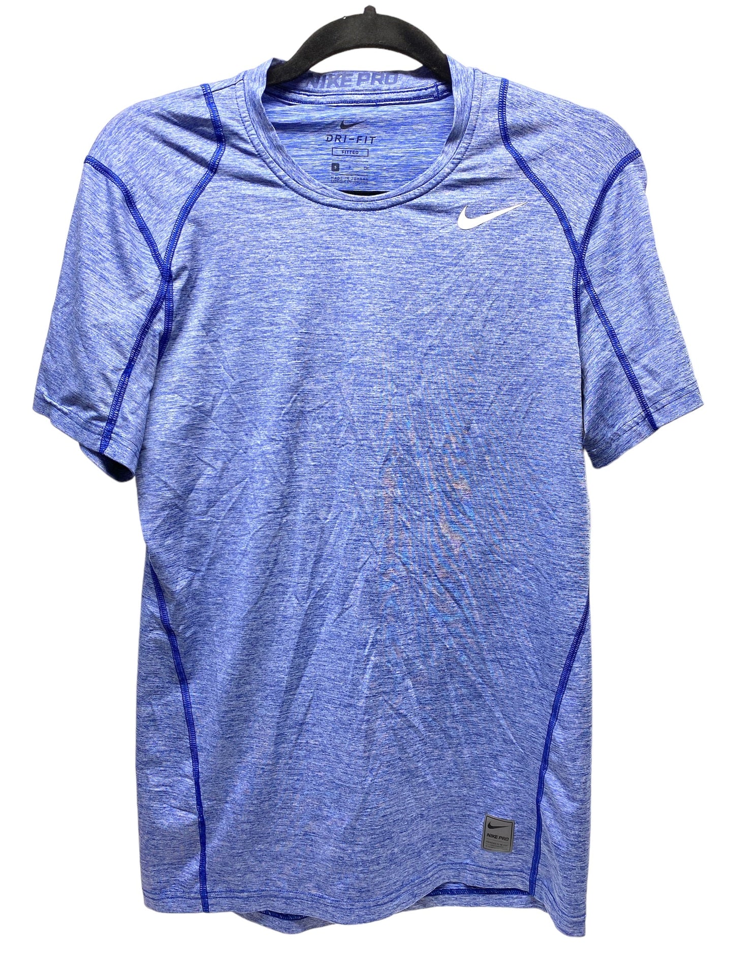 Athletic Top Short Sleeve By Nike In Blue, Size: S