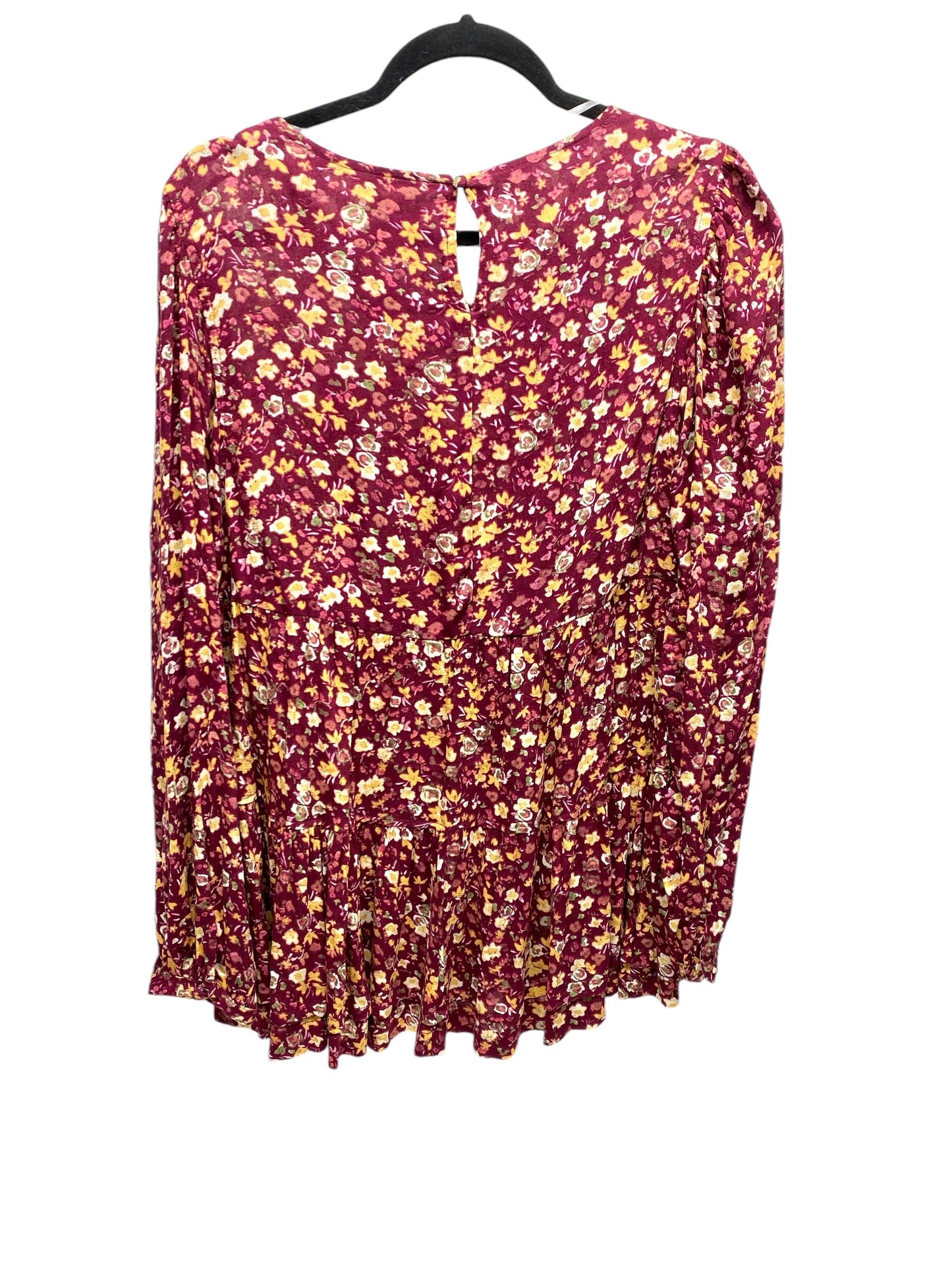 Top Long Sleeve By Time And Tru In Floral Print, Size: L