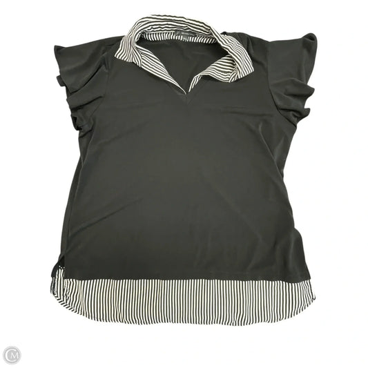 Top Short Sleeve By Adrianna Papell In Black & White, Size: L