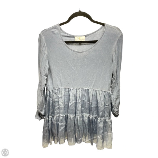 Top 3/4 Sleeve By BELLE FRANCE In Blue, Size: M
