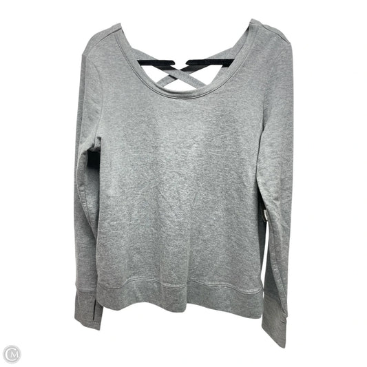 Athletic Top Long Sleeve Collar By Old Navy In Grey, Size: M