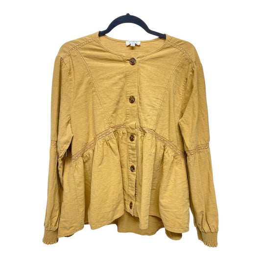 Top Long Sleeve By Umgee In Yellow, Size: M