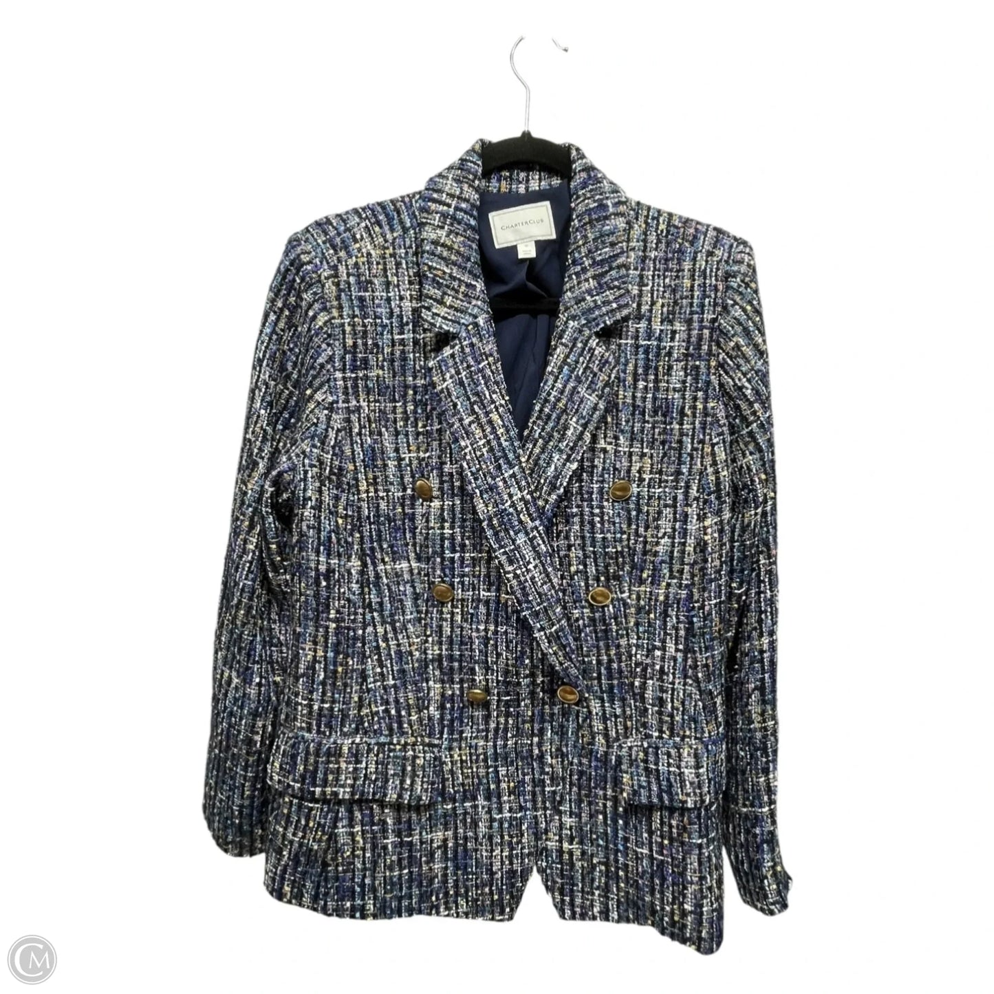 Blazer By Charter Club In Blue & White, Size: 12
