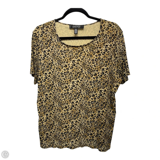 Top Short Sleeve By Kasper In Animal Print, Size: 2x