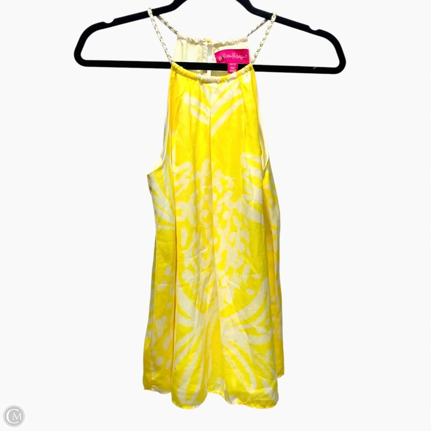 Top Sleeveless Designer By Lilly Pulitzer In White & Yellow, Size: Xs