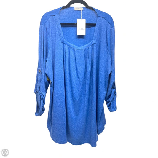 Top Long Sleeve By siddhe In Blue, Size: 4x