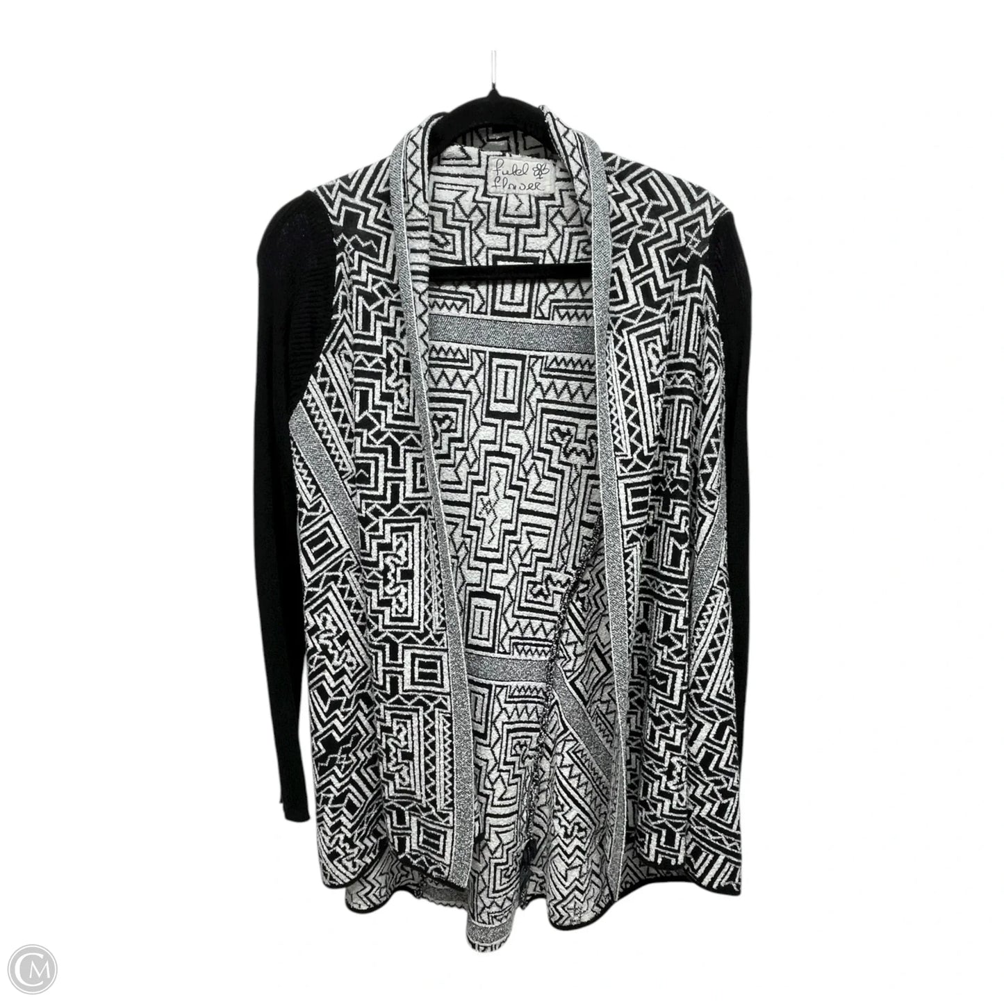 Cardigan By Field Flower In Black & White, Size: M