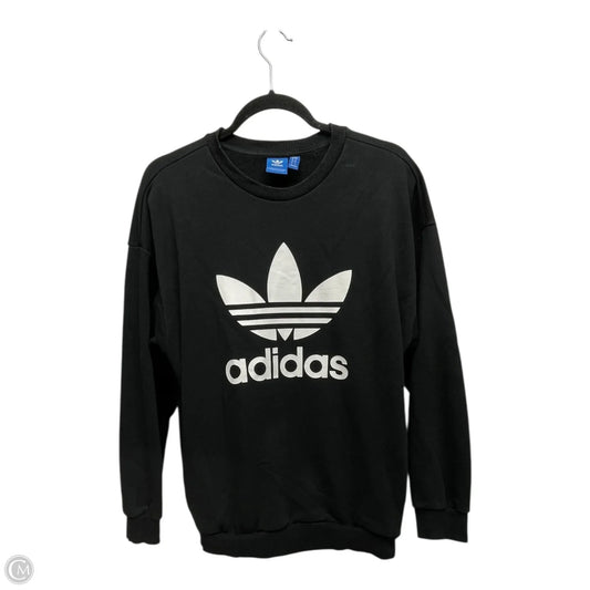 Athletic Sweatshirt Crewneck By Adidas In Black & White, Size: S