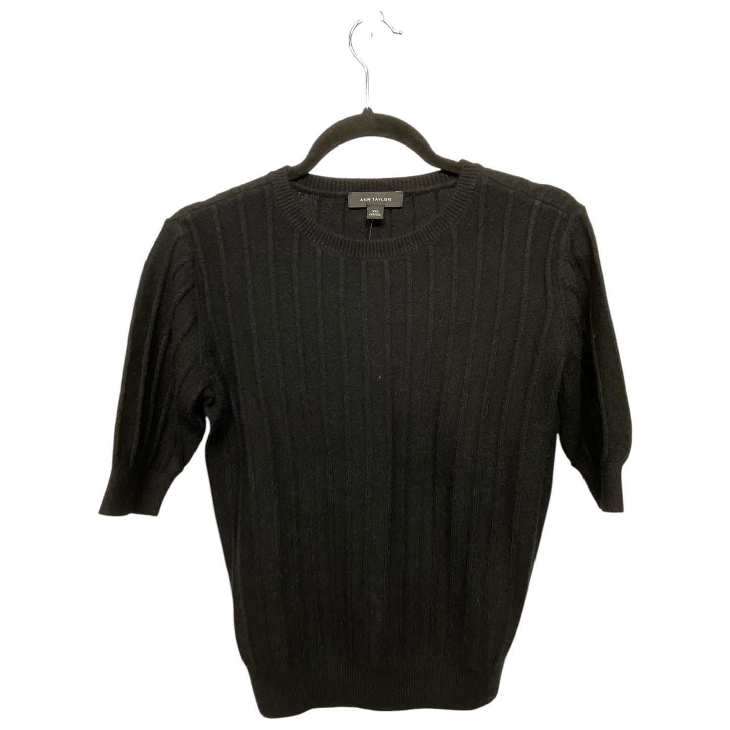 Sweater Short Sleeve By Ann Taylor In Black, Size: Xxs