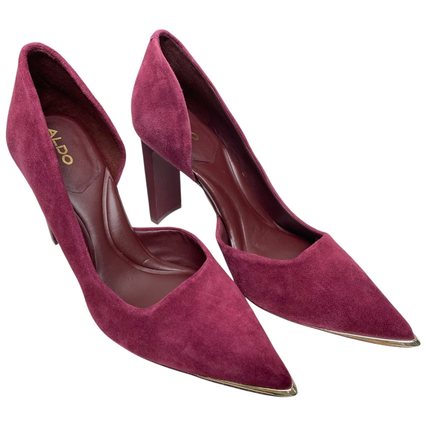 Shoes Heels Block By Aldo In Maroon, Size: 7