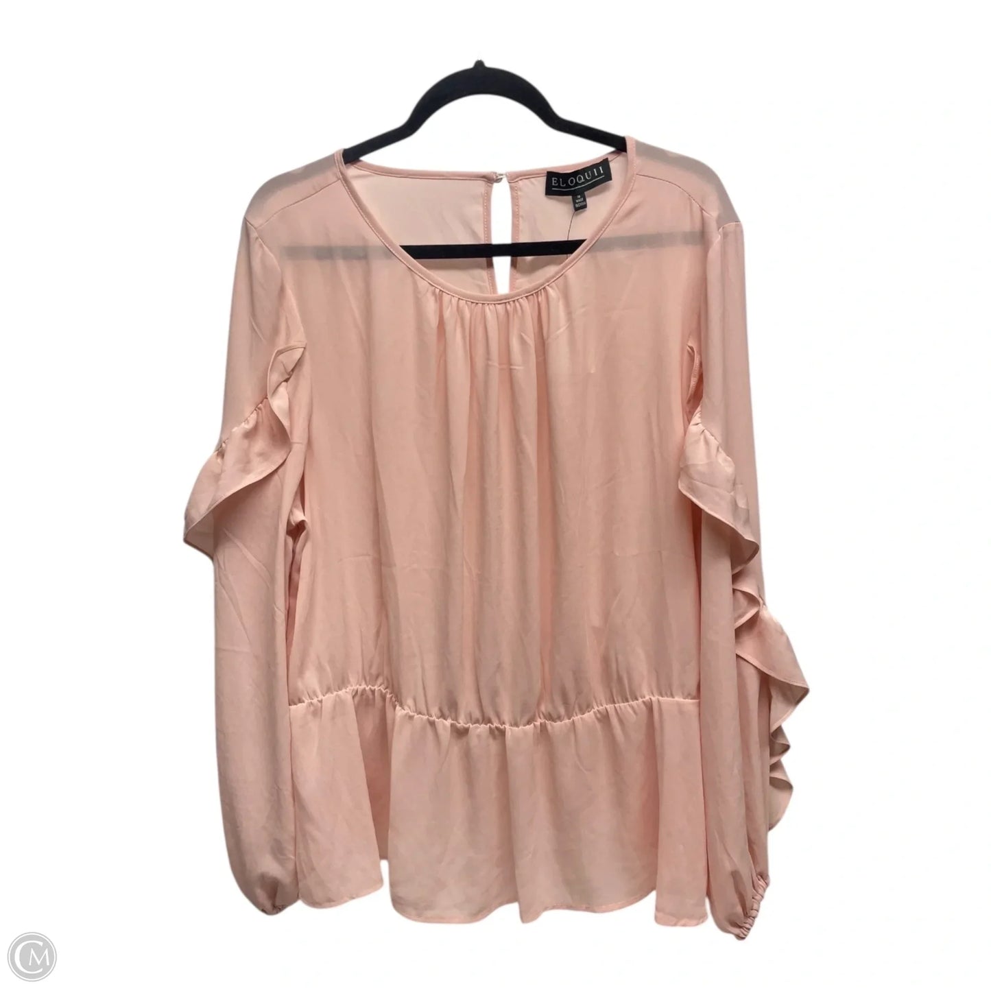 Top Long Sleeve By Eloquii In Pink, Size: 1x